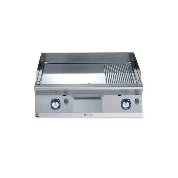 Electrolux 700XP Gas Griddle Plate with Smooth/Ribbed Polished Chrome Plate 800mm E7FTGHCP00 - Whisk Hospitality - E7FTGHCP00