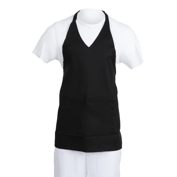 Whites V Neck Service Apron - Black B128 - Whisk Hospitality - B128