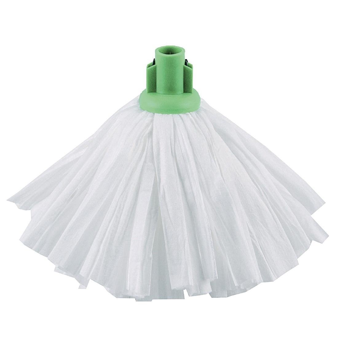 Jantex Standard Big White Socket Mop Green - 120g 4.2oz GK871 - Whisk Hospitality - GK871