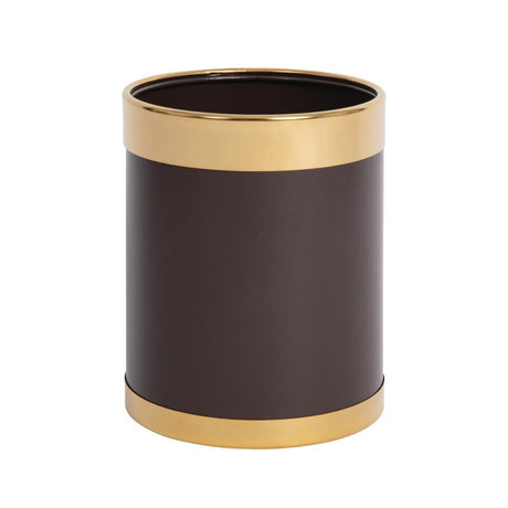 Bolero Brown Waste Paper Bin with Gold Rim - 10.2Ltr Y804 - Whisk Hospitality - Y804