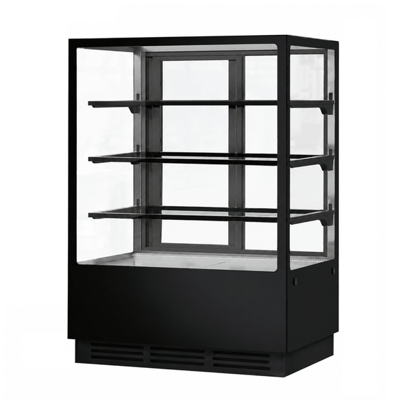 Bonvue Noir Prime 900mm 3 Shelves Square Cake Display Cabinet CVS90-3B - Whisk Hospitality - CVS90-3B