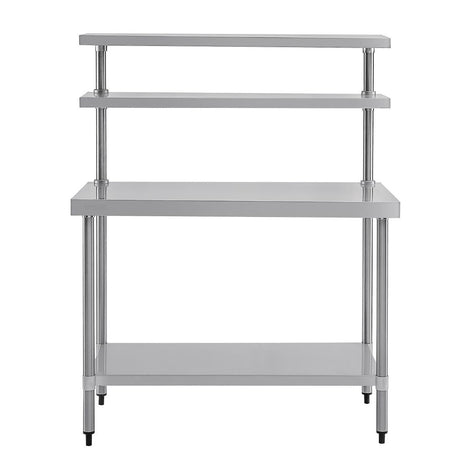 Vogue Table with Gantry Shelf St/St - 1500x 1200x600mm CC359 - Whisk Hospitality - CC359