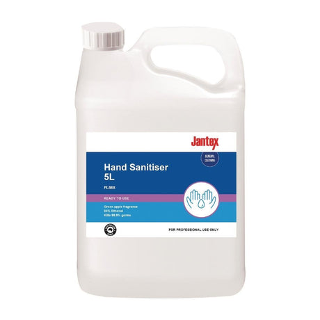 Jantex Hand Sanitiser 80% Ethanol Green Apple - 5Ltr FL868 - Whisk Hospitality - FL868