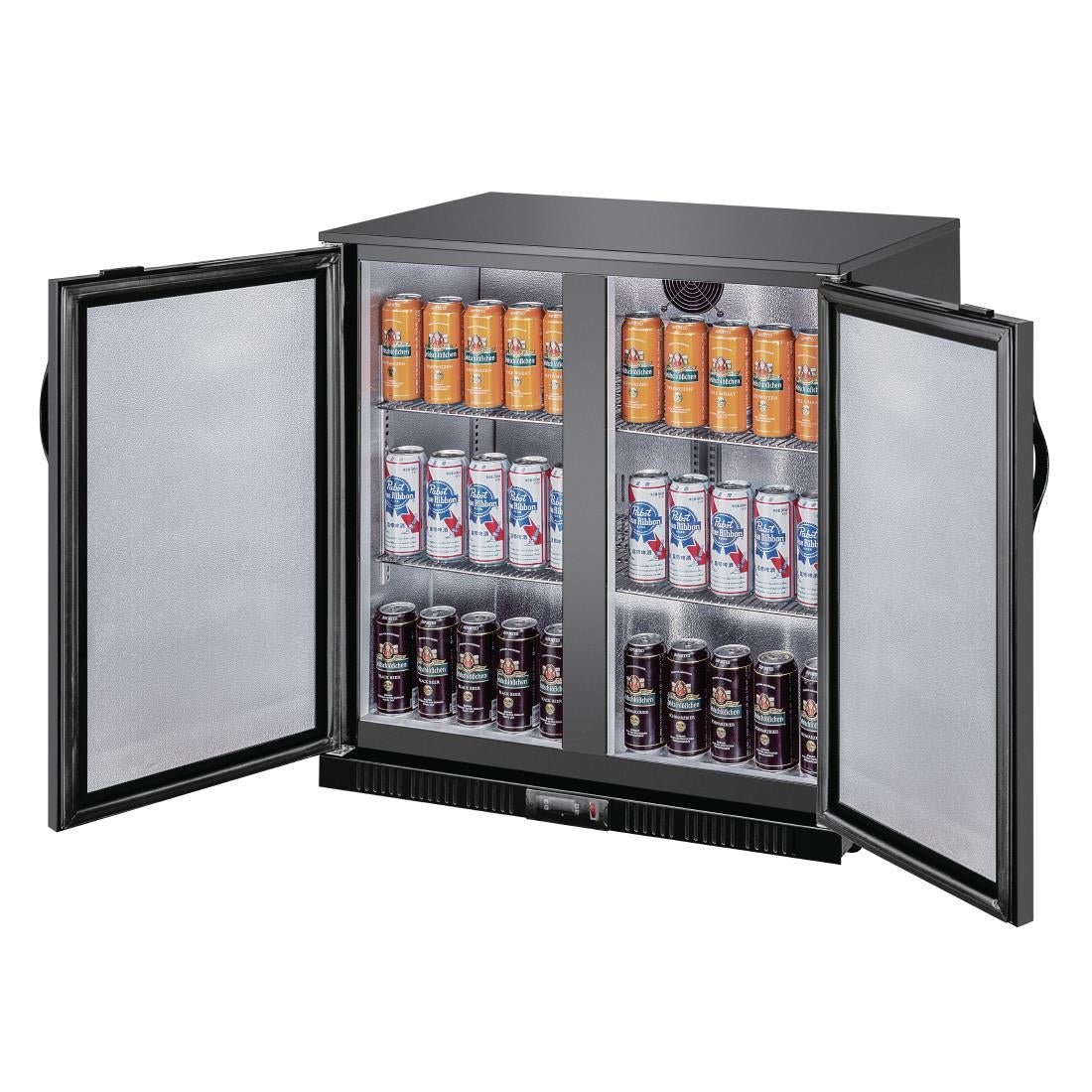 Polar G - Series Back Bar Cooler with Double Solid Hinged Doors Black - 850mm GE998 - A - Whisk Hospitality - GE998-A