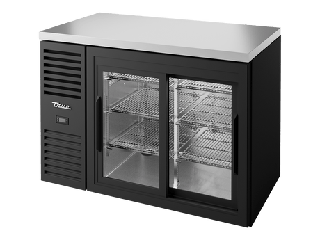 True Refrigeration Bar Refrigerator Black Ext 2 Glass Slide Doors - TBR48 - RISZ1 - L - B - 11 - 2 - Whisk Hospitality - TBR48-RISZ1-L-B-11-2