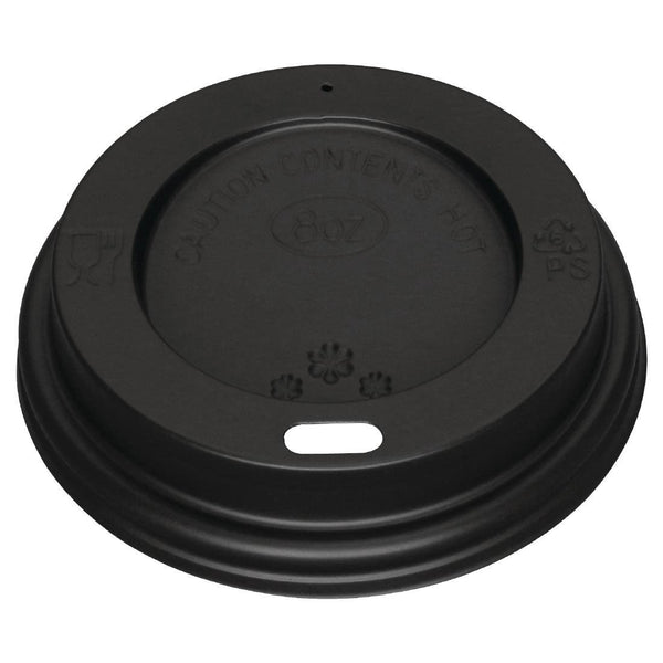 Fiesta Recyclable Lid For Hot Cups - Black 225ml (Pack 1000) CW716 - Whisk Hospitality - CW716