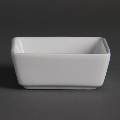 Olympia Whiteware Mini Square Dish - 80x80x35mm 3 1/8x3 1/8x1 3/8" (Box 12) Y729 - Whisk Hospitality - Y729
