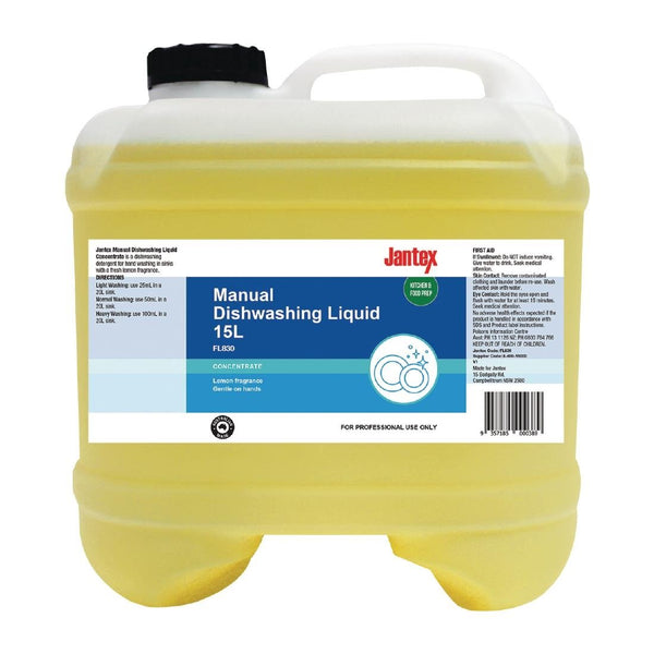 Jantex Manual Dishwashing Liquid Concentrate Lemon - 15Ltr FL830 - Whisk Hospitality - FL830