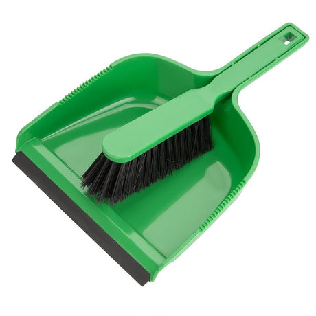 Jantex Dustpan & Brush Set - Green HZ841 - Whisk Hospitality - HZ841