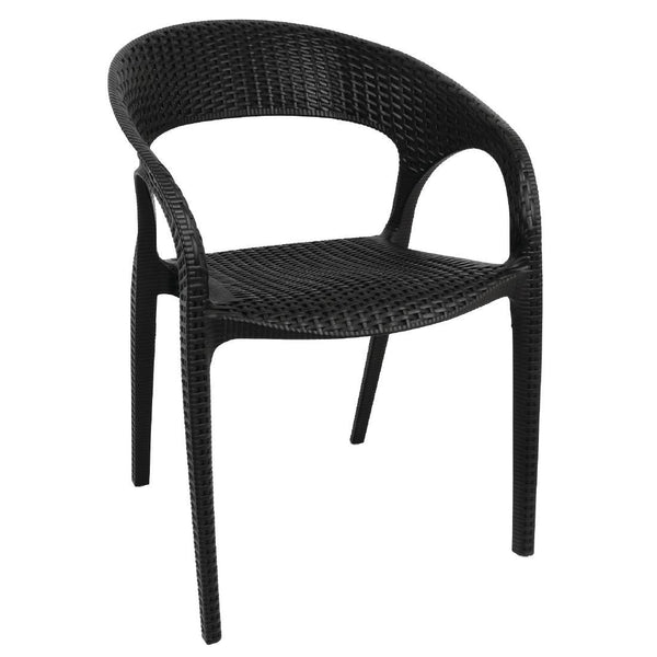 Bolero PP Rattan Wraparound Armchair Black (Pack 4) GR363 - Whisk Hospitality - GR363