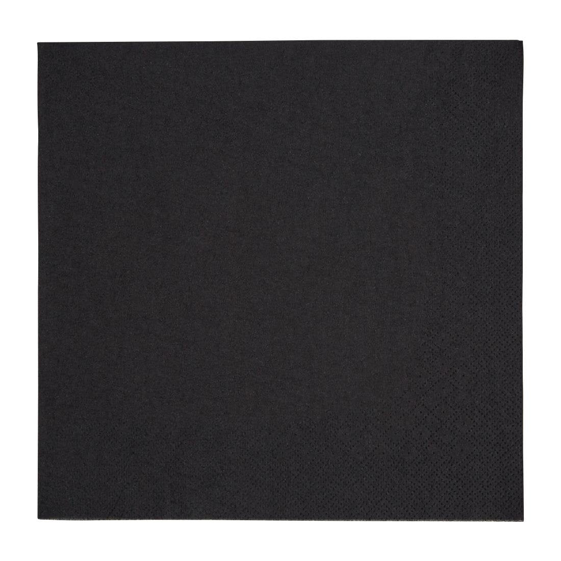 Fiesta Recyclable 40cm 3 ply 4 Fold Black Dinner Napkin (Pack 1000) FE257 - Whisk Hospitality - FE257