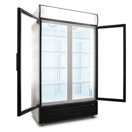AG 800L Double Door Upright Display Fridge - Glass Door CU800TNG - Whisk Hospitality - CU800TNG
