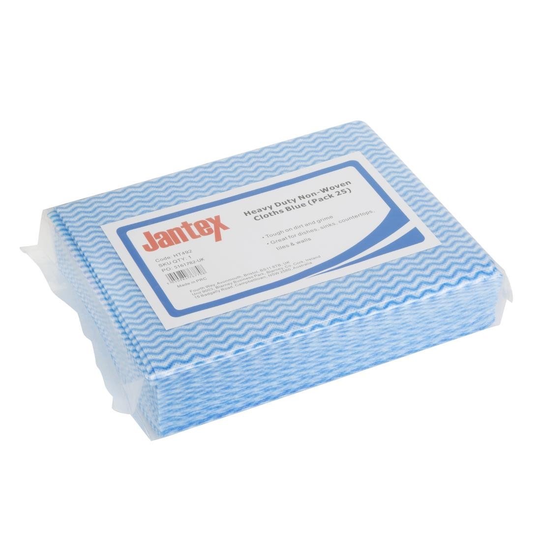 Jantex Heavy Duty Non - Woven Cloths Blue (Pack 25) HT492 - Whisk Hospitality - HT492