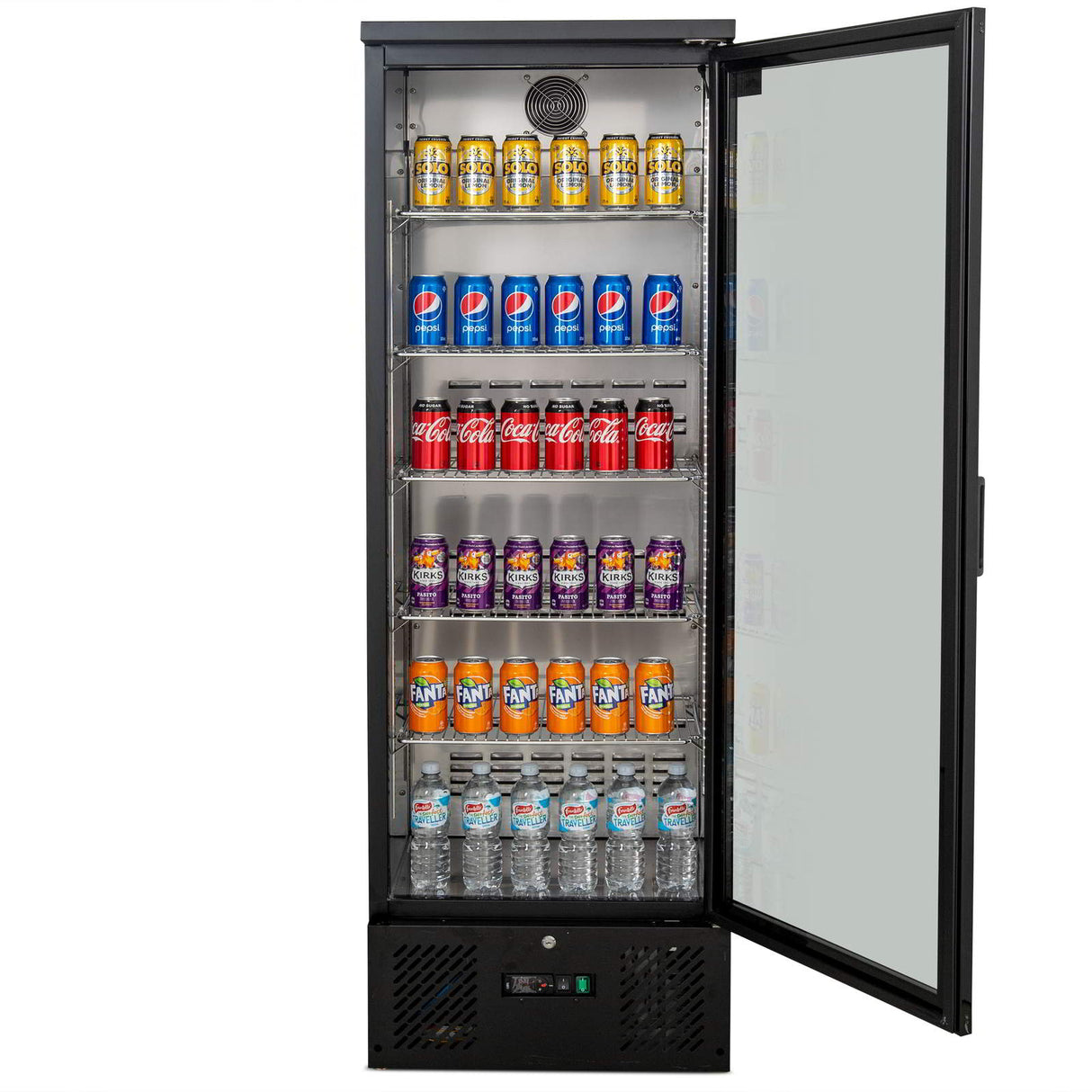 AG 300L Upright Glass Door Display / Backbar Fridge - Black B300G - Whisk Hospitality - B300G