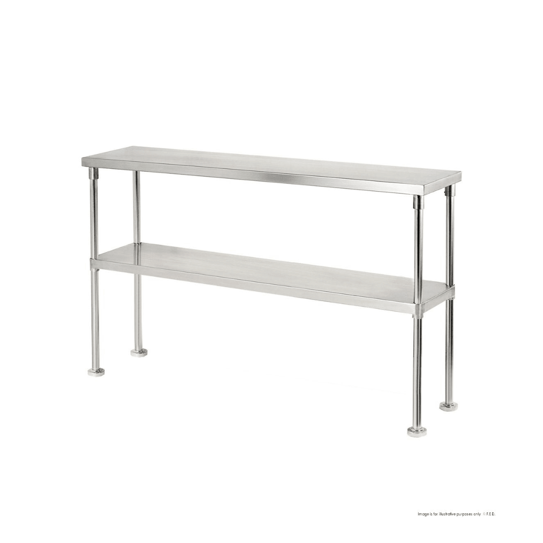 Modular System Double Tier 400mm Deep Workbench Overshelf 750mm High - WBO2 - 1800 - 400 - Whisk Hospitality - WBO2-1800-400