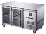 FED - X Two Glass Door Bench Fridge Stainless Steel - XUB7C13G2V - Whisk Hospitality - XUB7C13G2V