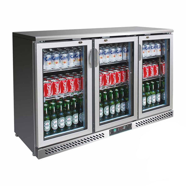 SC316SG Three Door Stainless Steel Bar Cooler - Whisk Hospitality - SC316SG