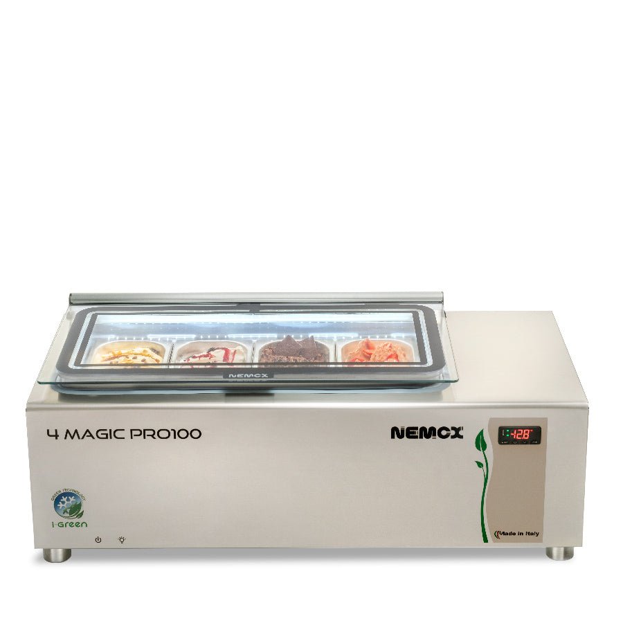 Nemox 4 TRAY ICE CREAM STORAGE & DISPLAY CABINET 4 MAGIC PRO100 I - GREEN - Whisk Hospitality - 4 MAGIC PRO100 I-GREEN
