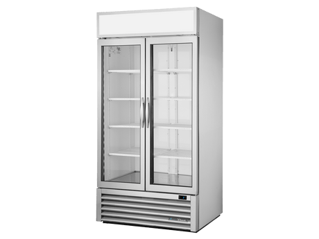 True Refrigeration Upright Retail Merchandiser Refrigerator 2 Full Glass Swing Doors - GDM - 35 - HC - FGD01 - Whisk Hospitality - GDM-35-HC-FGD01