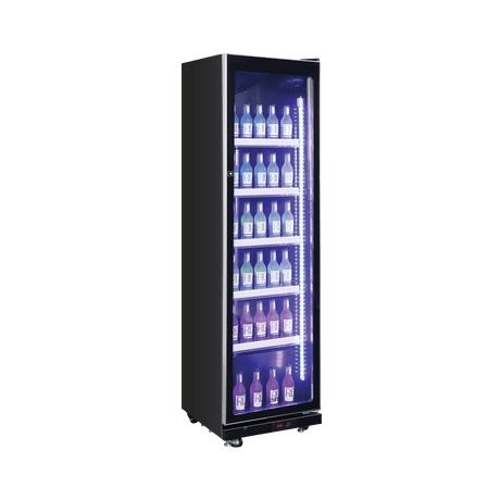 Exquisite One Glass Doors Upright Display Fridge – Black - DC410 - Whisk Hospitality - 