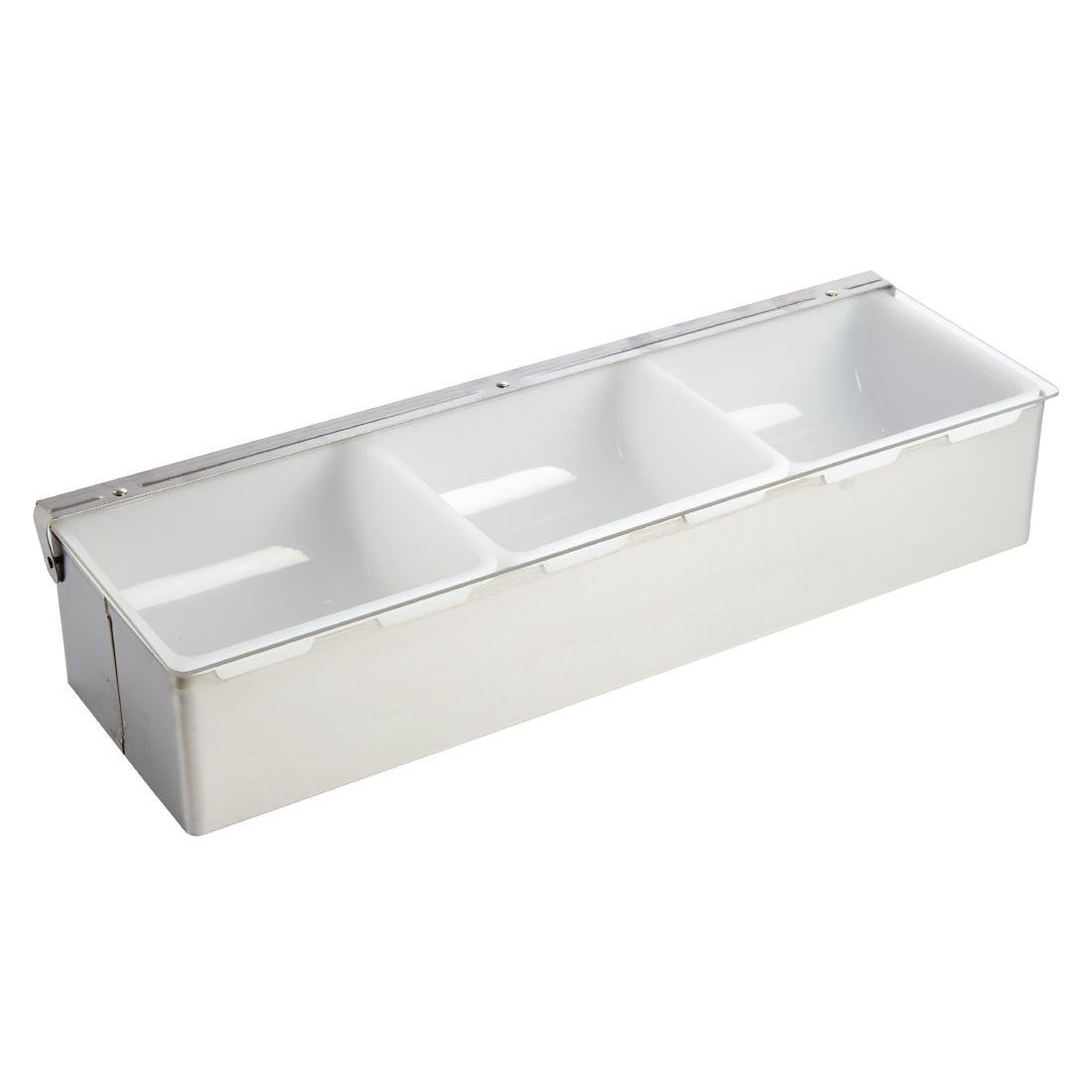 Olympia Condiment Box St/St 3x2pint K490 - Whisk Hospitality - K490
