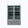Bromic Upright Display Fridge - 1082L - 2 Door - Flat Glass - Lightbox - Silver - Whisk Hospitality - GM1100LS-NR