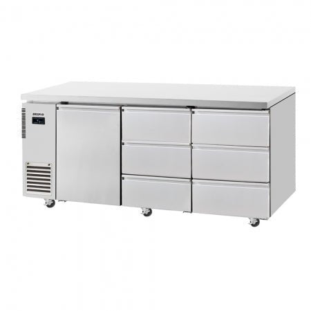 Skipio SUF18 - 3D - 6 1 Door & 6 Drawer Under Counter Freezer - Whisk Hospitality - SUF18-3D-6