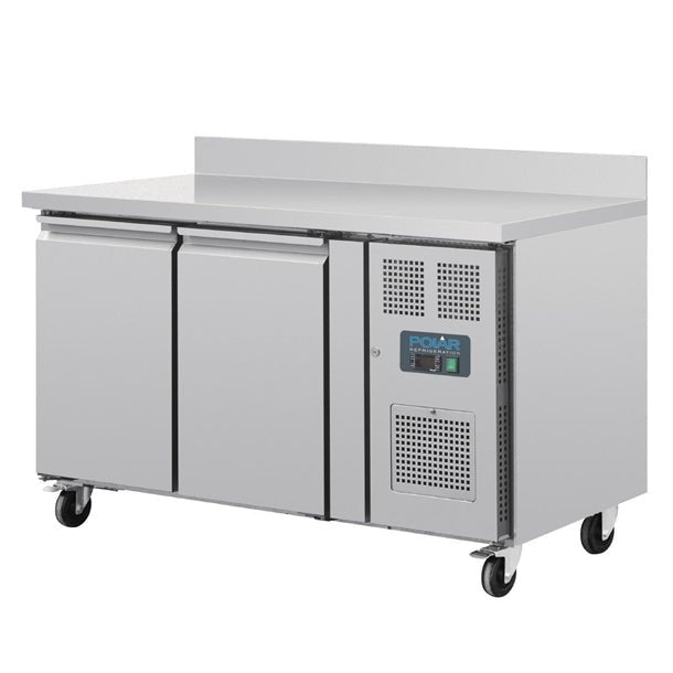 Polar U - Series Double Door Counter Fridge with Upstand - 282Ltr UA064 - A - Whisk Hospitality - UA064-A