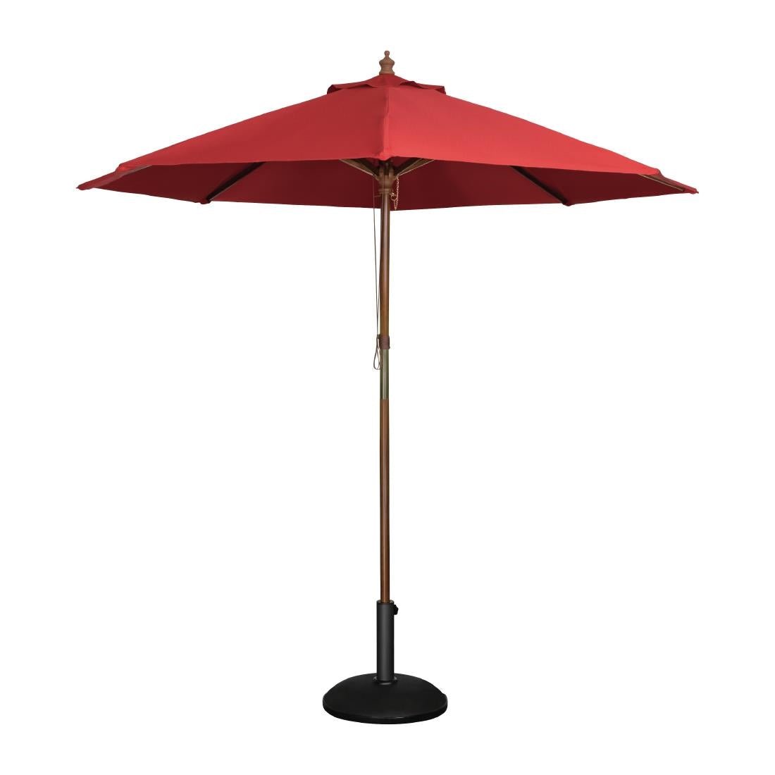 Bolero Round Pulley Umbrella Red - 3m GL305 - Whisk Hospitality - GL305