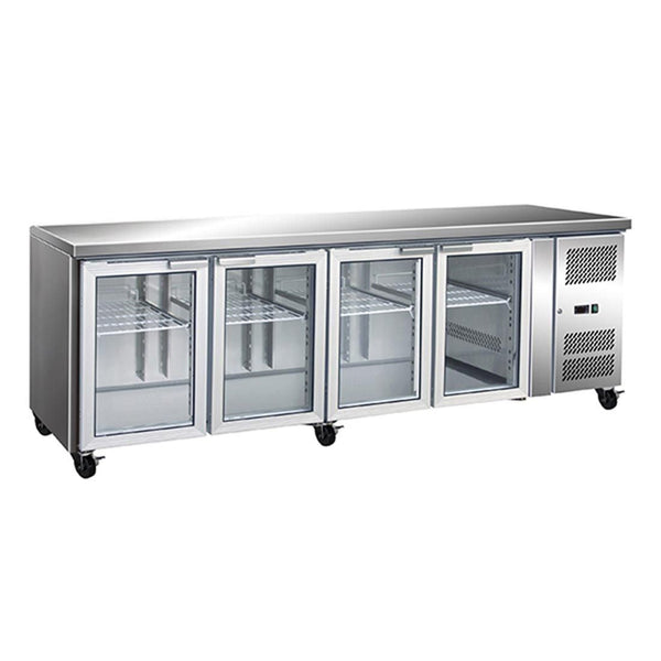 Thermaster GN4100TNG - 4 Glass Door Gastronorm Bench Fridge - Whisk Hospitality - GN4100TNG