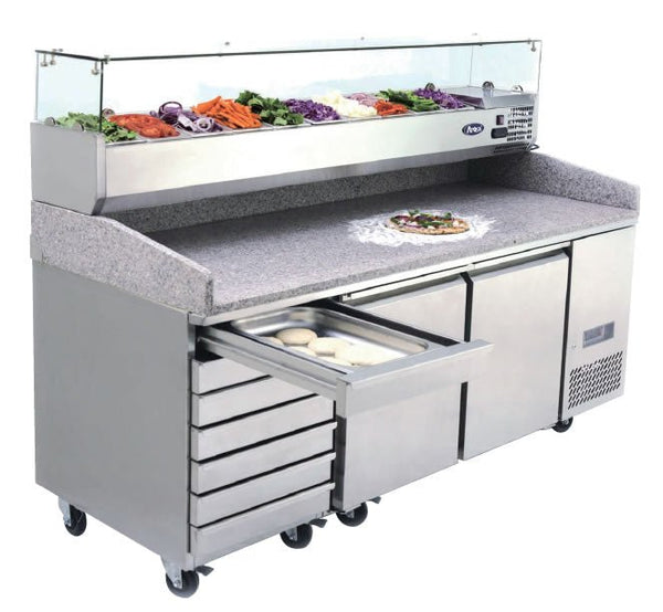 Atosa 2 DOOR PIZZA TABLE FRIDGE WITH DRAWERS 2010 MM EPF3480 - Whisk Hospitality - EPF3480