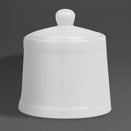 Olympia Whiteware Pier Sugar Bowl with Lid - 250ml (Box 6) HY547 - Whisk Hospitality - HY547