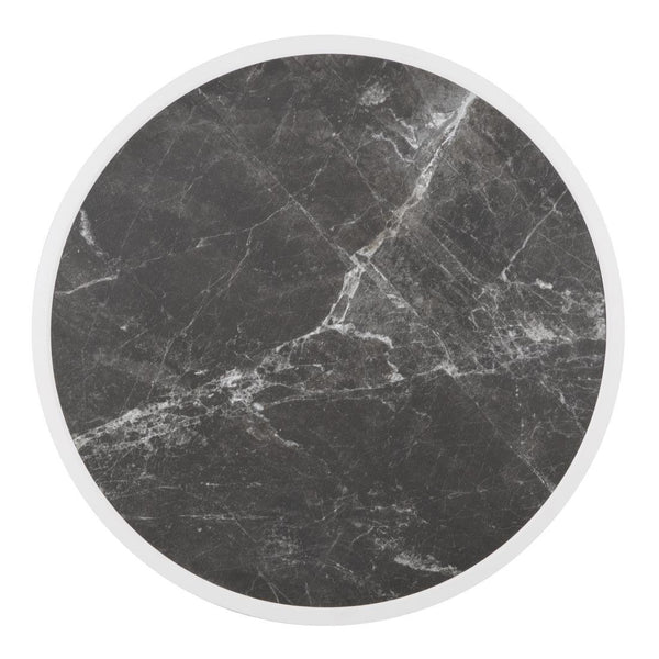 Bolero Dark Granite Effect Outdoor Fibre Glass Table Top White Trim Round 580mm DL487 - Whisk Hospitality - DL487