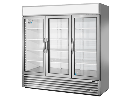 True Refrigeration Upright Retail Merchandiser Refrigerator 3 Full Glass Swing Doors - GDM - 72 - HC - FGD01 - Whisk Hospitality - GDM-72-HC-FGD01