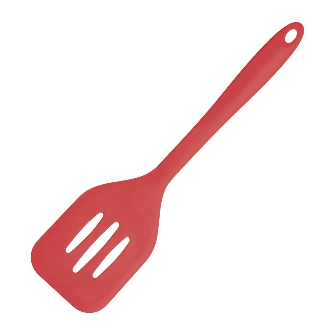 Vogue Silicone High Heat Flexible Slotted Turner Red - 295mm GL217 - Whisk Hospitality - GL217