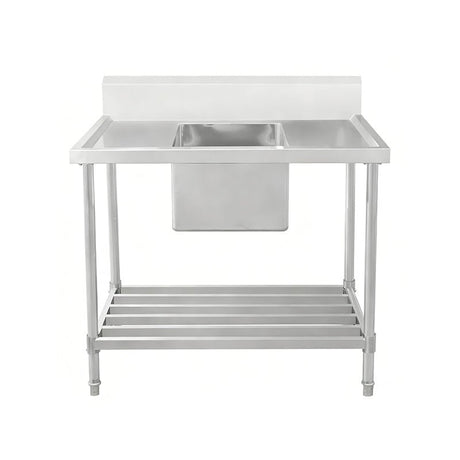 Work Bench - Single Sink with Pipe Undershelf - Center Sink / 600 / ASS-0960C - Whisk Hospitality - 622276