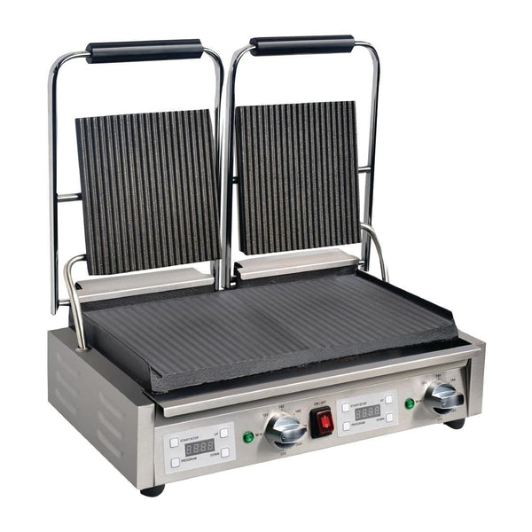 Apuro Contact Grill Double Ribbed/Flat FC385 - A - Whisk Hospitality - FC385-A