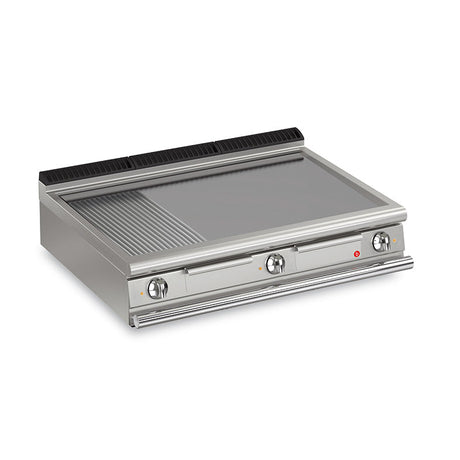BARON 3 Burner Electric Fry Top With 2/3 Smooth and 1/3 Ribbed Mild Steel Plate - Whisk Hospitality - Q70FT/E1220