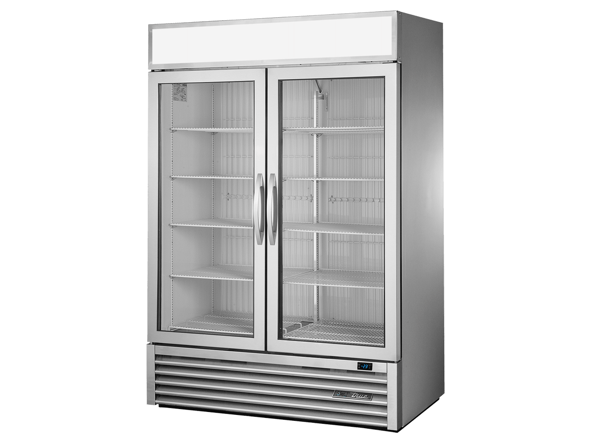 True Refrigeration Upright Retail Merchandiser Freezer 2 Full Glass Swing Doors - GDM - 49F - HC - FGD01 - Whisk Hospitality - GDM-49F-HC-FGD01
