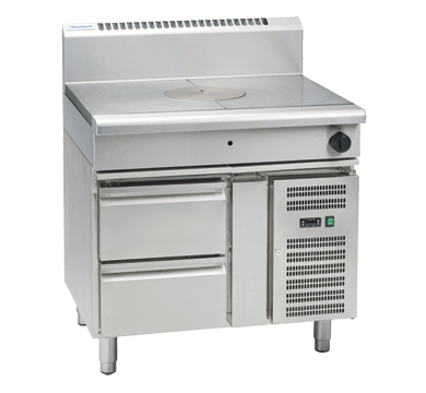 Waldorf 800 Series Rn8100G Rb 900Mm Gas Target Top Refrigerated Base - Whisk Hospitality - RN8100G-RB
