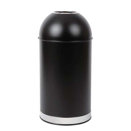 Bolero Steel Bullet Bin with Open Lid (Black) - 40Ltr CW954 - Whisk Hospitality - CW954