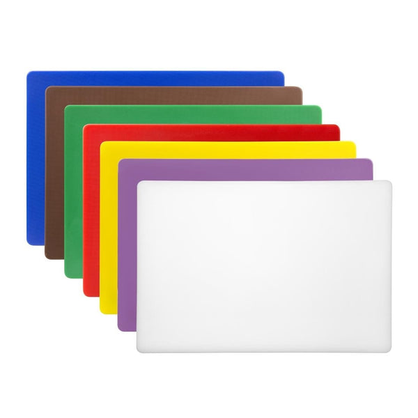 Hygiplas Low Density Set of 7 Chopping Boards - 450x300x20mm CH044 - Whisk Hospitality - CH044