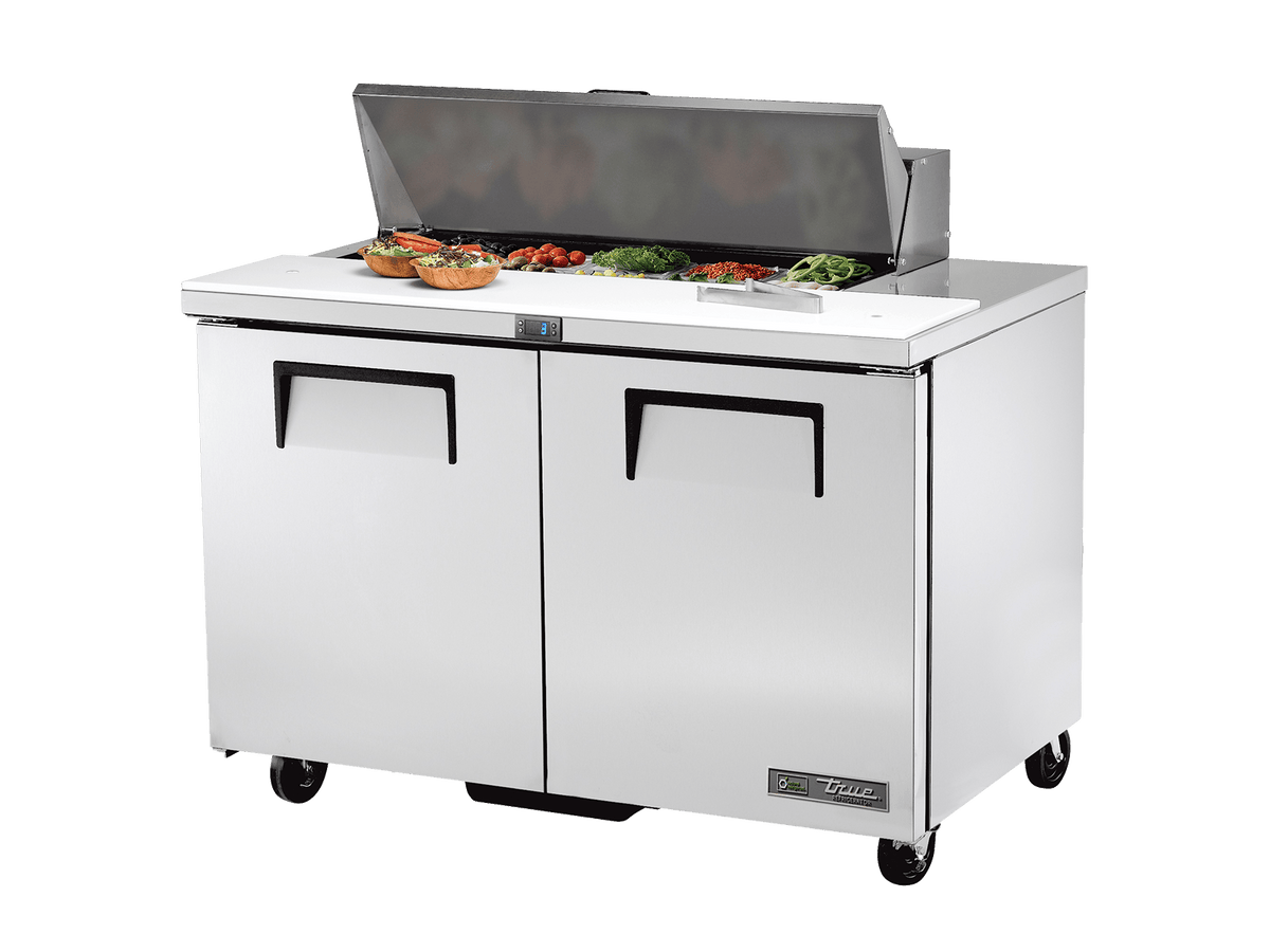 True Refrigeration Prep Table 10x 1/6 Top Pans 2 Solid Swing Doors - TSSU - 48 - 10 - HC - Whisk Hospitality - TSSU-48-10-HC