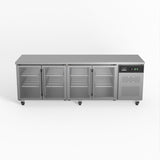 AG Commercial Four Glass Door Worktop / Under Bench Display Fridge 700mm Depth GNX4100TNG - Whisk Hospitality - GNX4100TNG