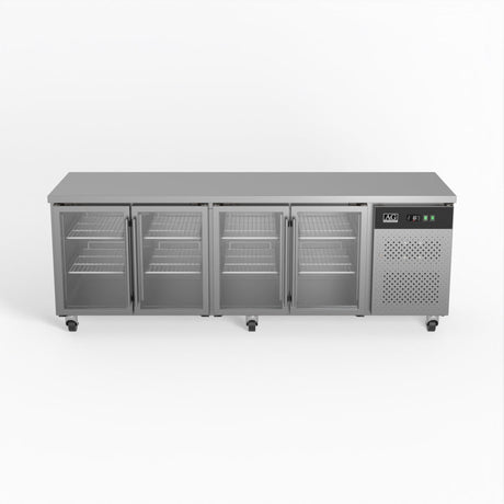 AG Commercial Four Glass Door Worktop / Under Bench Display Fridge 700mm Depth GNX4100TNG - Whisk Hospitality - GNX4100TNG