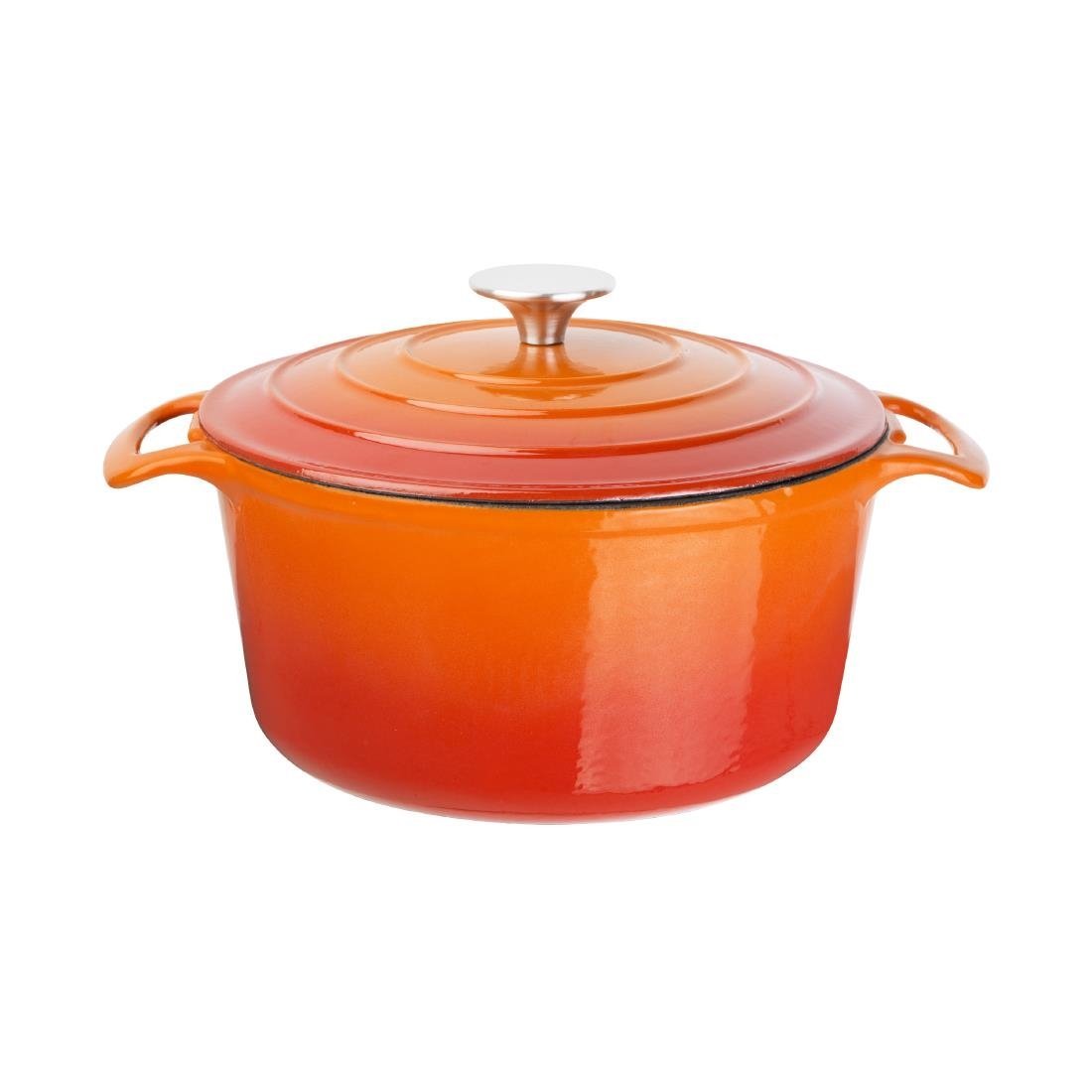 Vogue Round Casserole Orange - 235mm 4Ltr GH303 - Whisk Hospitality - GH303