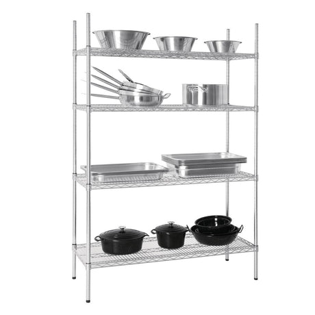 Vogue Flat Pack 4 Shelf Unit - 1220x460x1830mm L928 - Whisk Hospitality - L928