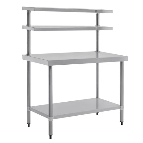 Vogue Table with Gantry Shelf St/St - 1500x 1200x600mm CC359 - Whisk Hospitality - CC359