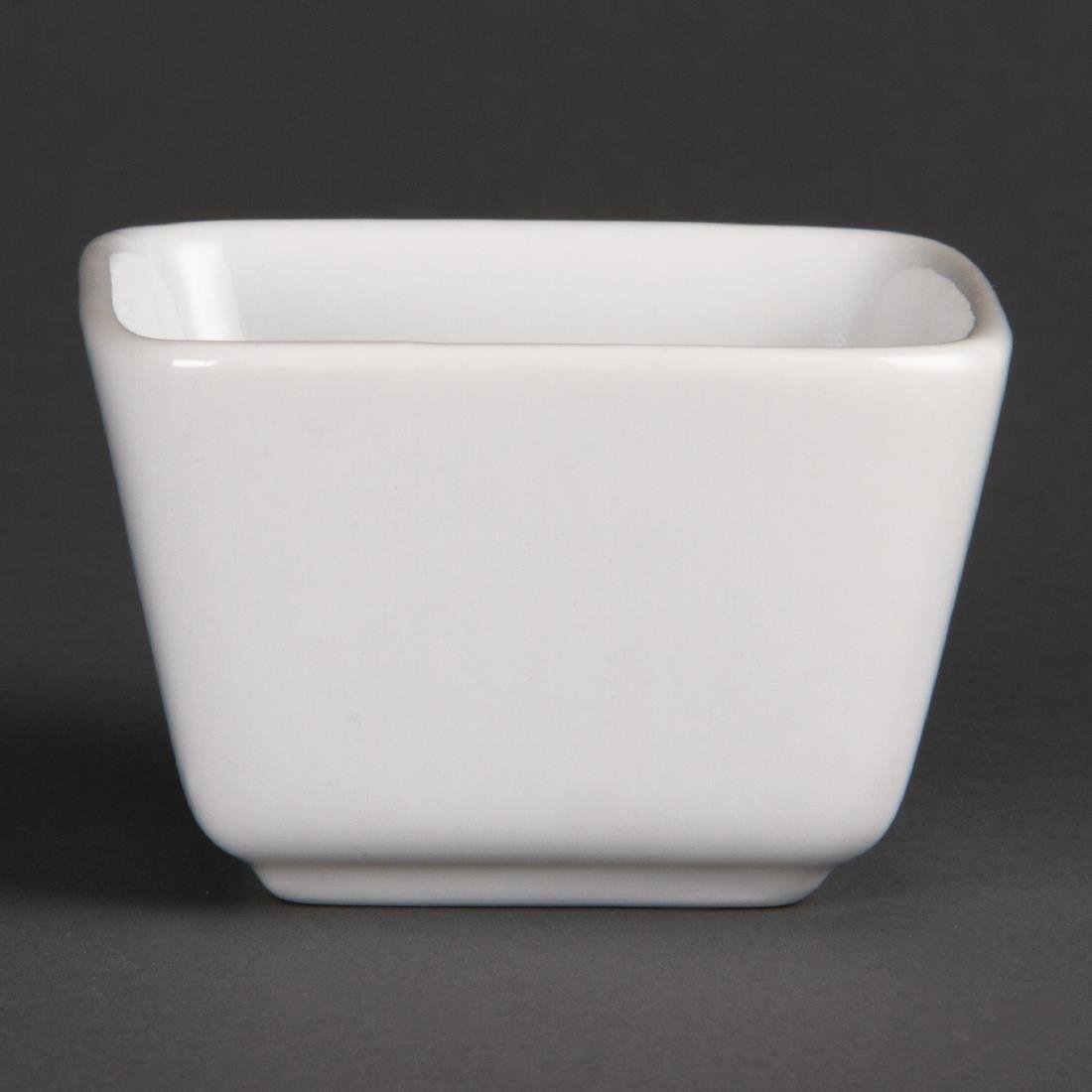 Olympia Whiteware Mini Dish Tall Square White - 75x75x48mm (Box 12) U178 - Whisk Hospitality - U178