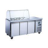 FED - X Three Door Salad Prep Fridge with Curve Glass Top - XTHP3100SALGC - Whisk Hospitality - XTHP3100SALGC
